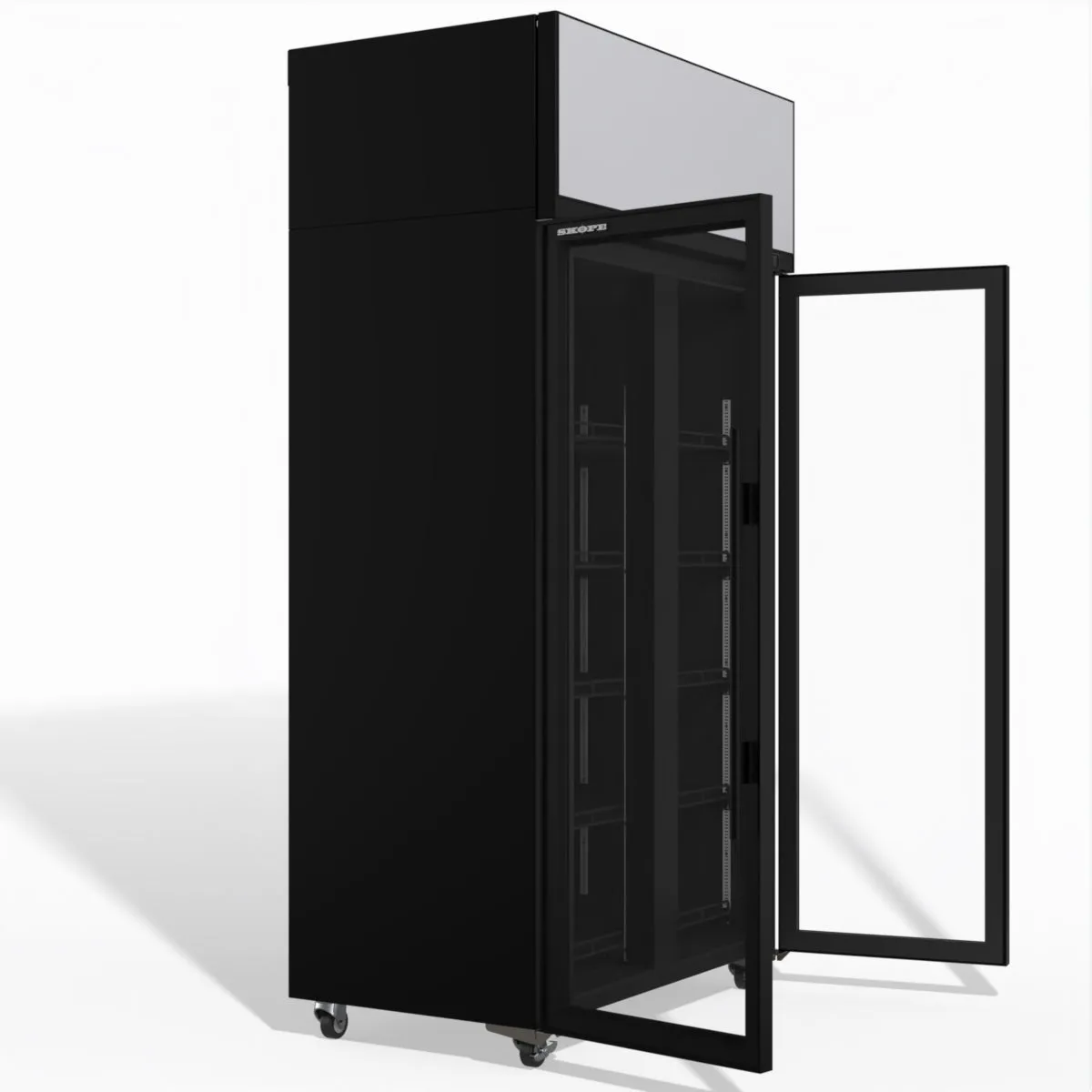 Skope TME1000N-AC 2 Glass Door Display or Storage Fridge, Lit Sign