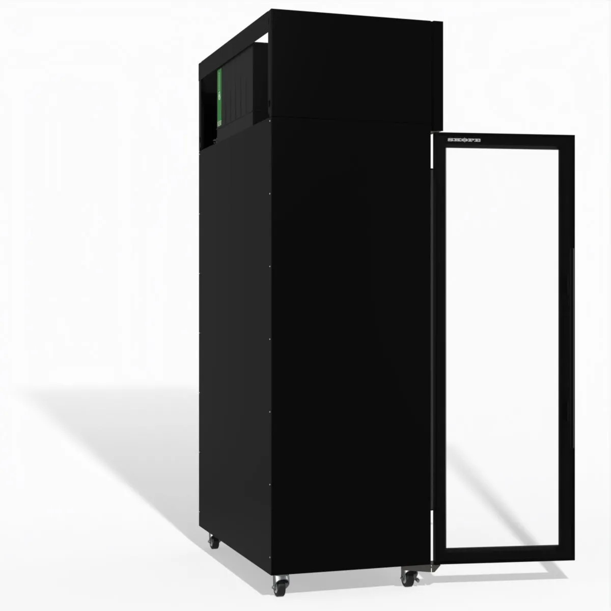 Skope TME1000N-AC 2 Glass Door Display or Storage Fridge, Lit Sign